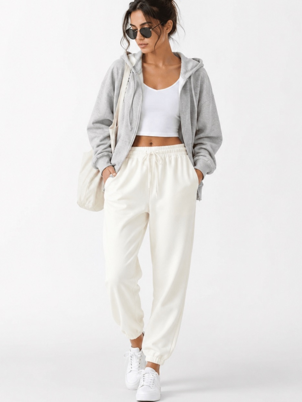 H&M WHITE CREAM TENCEL CUPRO PULL-ON SILKY JOGGER PANT 12 NWT